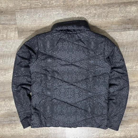Patagonia Puffer Jacket Women's M Full Zip Gray Insulated AOP Geometric - Picture 2 of 9